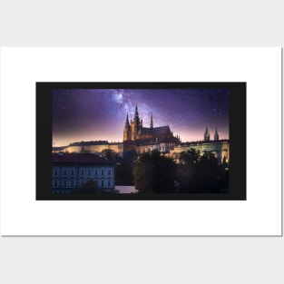 Prague Castle (Prazsky hrad), Czech Republic at night Posters and Art